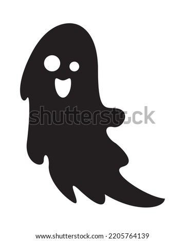 halloween ghost floating silhouette icon