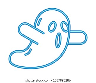 halloween estilo flotante fantasma neón icono diseño de ilustración vectorial