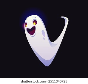 Fonte fantasma de Halloween, tipo engraçado boo letra V e horror tipo maligno, alfabeto monstro vetorial. Fonte de Halloween do assustador personagem de livro de desenhos animados poltergeist em forma de letra V para o tipo de horror