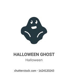 Halloween ghost glyph icon vector on white background. Flat vector halloween ghost icon symbol sign from modern halloween collection for mobile concept and web apps design.