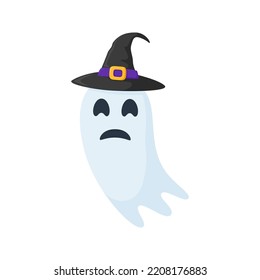 Halloween Ghost with hat isolated on white background