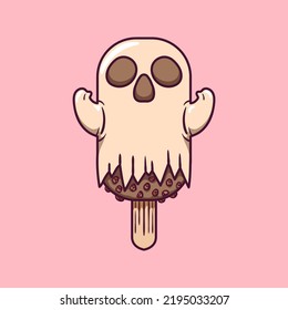 Halloween Ghost Ice Cream illustration