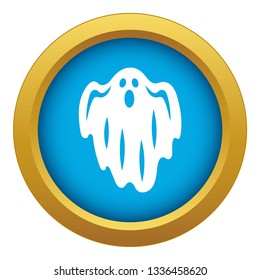 Halloween ghost icon blue vector isolated on white background for any design