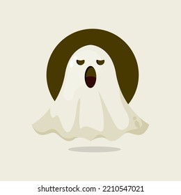 halloween ghost icon cartoon illustration