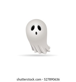 Halloween ghost icon in color. Spooky fear frighten