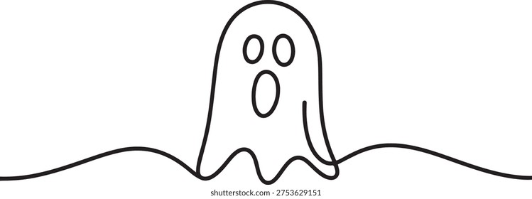 Halloween ghost icon continuous