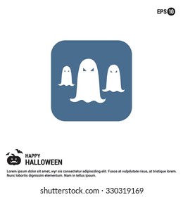 Halloween ghost icon. Halloween Flat icons.  simple minimal, flat, solid, mono, monochrome, plain, contemporary style. Vector illustration web internet design elements