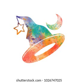 Halloween ghost icon in grunge texture vector illustration.