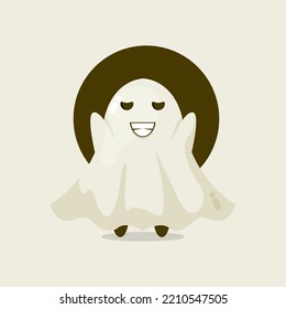 halloween ghost icon illustration vector