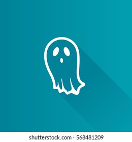 Halloween ghost icon in Metro user interface color style. Spooky fear frighten
