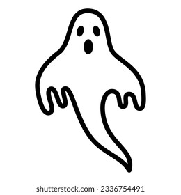 halloween ghost icon on transparent background