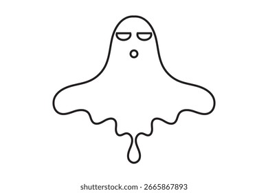 Halloween ghost icon on white background, vector illustration.