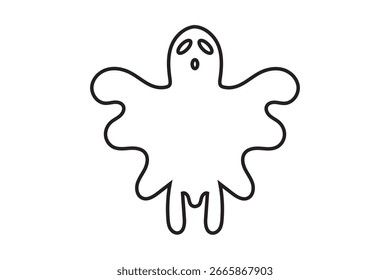 Halloween ghost icon on white background, vector illustration.