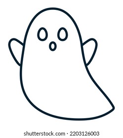 halloween ghost icon over white