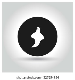 Halloween ghost icon. Halloween pictogram elements collection.  simple minimal, flat, solid, mono, monochrome, plain, contemporary style. Vector illustration web internet design elements