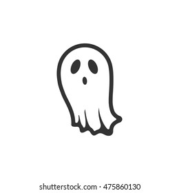 Halloween ghost icon in single color. Spooky fear frighten treat threat