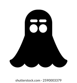 Halloween ghost icon with a spooky and floating design. Perfect for horror themes, decorations, and festive graphics.