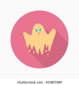Halloween ghost icon, Vector flat long shadow design. Halloween concept.