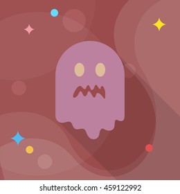 Halloween ghost icon, Vector flat long shadow design. Halloween concept.