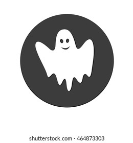 Halloween ghost icon, Vector flat design. Halloween concept