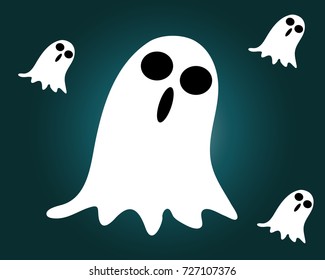 A Halloween ghost icon, vector, Illustrator.