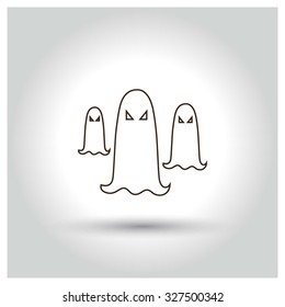 Halloween ghost icon. Vector outline icon illustration