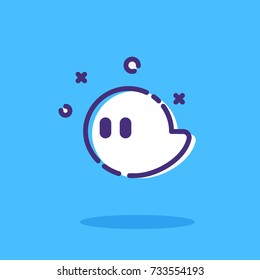 Halloween ghost icon.Outline Vector symbol. Halloween Theme.
