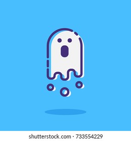 Halloween ghost icon.Outline Vector symbol. Halloween Theme.