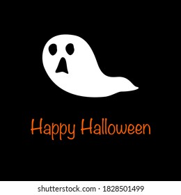 Halloween ghost icons, cute ghost background. Halloween Greeting Cards