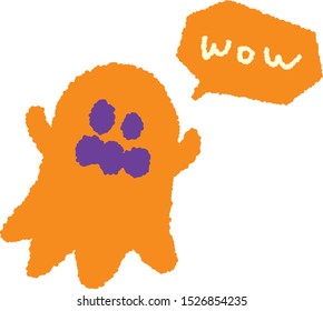 Halloween ghost illustration (orange alone)