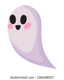 halloween ghost illustration over white