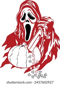 Halloween Ghost Illustration Vector T-shirts Design 