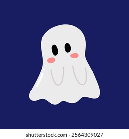 halloween ghost isolated on blue background