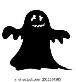 halloween ghost isolated on transparent background. Vector illustration