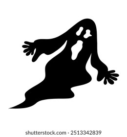 halloween ghost isolated on transparent background. Vector illustration 