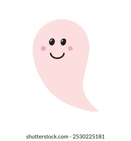 Halloween ghost isolated on white background. Vector illustration