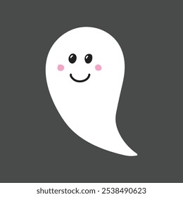 Halloween ghost isolated on white background. Vector illustration