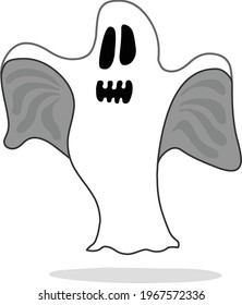 Halloween ghost isolated vector illustration