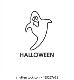 Halloween ghost line icon