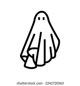 halloween ghost line icon vector. halloween ghost sign. isolated contour symbol black illustration