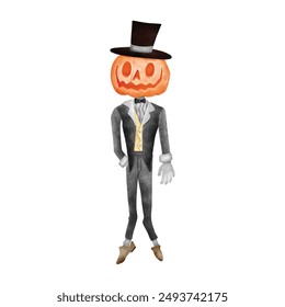 Halloween ghost man. hand drawing illustration vector.