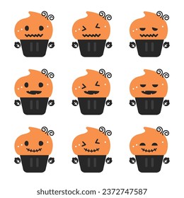 Halloween Ghost Muffin Icon Set
