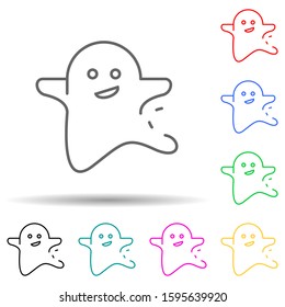 Halloween ghost multi color style icon. Simple thin line, outline vector of halloween icons for ui and ux, website or mobile application