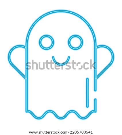 halloween ghost neon light icon