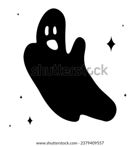 Halloween ghost nightmare horror holiday line drawing art print dead screamer funny strange sweets character bones skeleton skin sheet spirit ancestors atmosphere