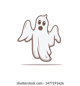 halloween ghost on white background vector illustration,EPS 10