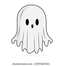 Fantasma de Halloween con fondo blanco. Ilustración del vector