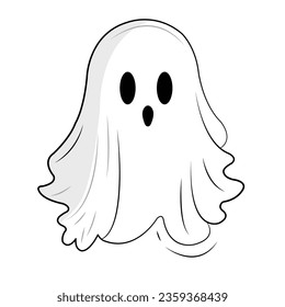 Halloween ghost on a white background. Vector illustration