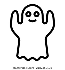 Icono de contorno fantasma de Halloween. Trazo editable. 64x64 Pixel Perfecto. Gráficos vectoriales