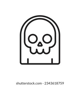 Halloween Ghost Outline Icon Vector Illustration